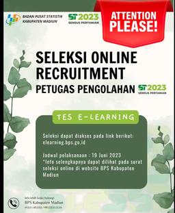 SELEKSI ONLINE CALON PETUGAS PENGOLAHAN ST2023